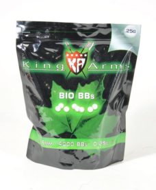 1 Kg Billes Airsoft Bio 0.25 g blanches King Arms