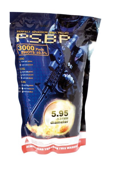 3000 Billes Airsoft 0.20 g blanches G&G