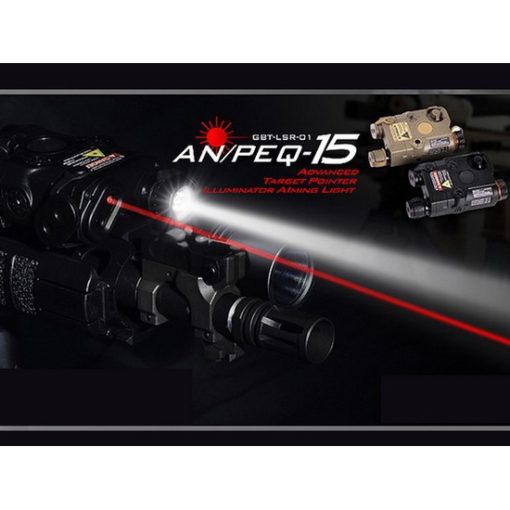 Boitier AN-PEQ 15 Noir Lampe tactique et Laser rouge
