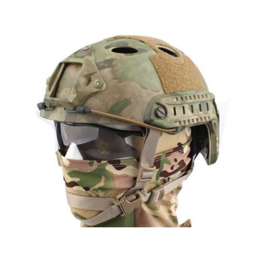 Casque tactique Airsoft FAST PJ Molette Atacs Foliage