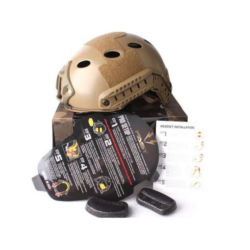 Casque tactique Airsoft FAST PJ Molette Dark Earth