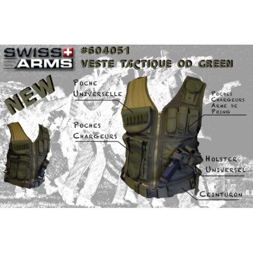 Gilet tactique Airsoft BT4 olive Swiss Arrms