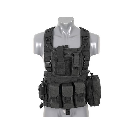 Gilet tactique noir Airsoft DUKE Commando Recon | Blowback.fr.