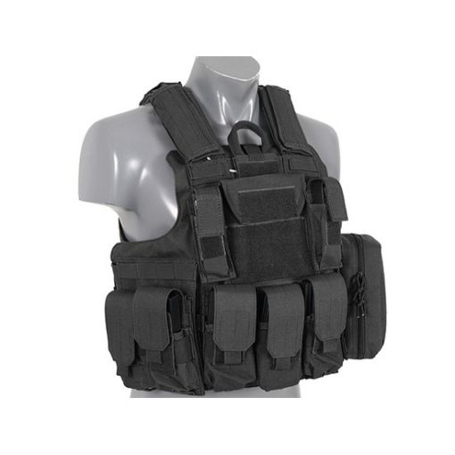 Gilet tactique noir Airsoft DUKE Multipoches