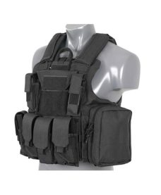 Gilet tactique noir Airsoft DUKE Multipoches