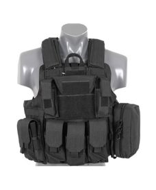 Gilet tactique noir Airsoft DUKE Multipoches