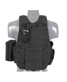 Gilet tactique noir Airsoft DUKE Multipoches