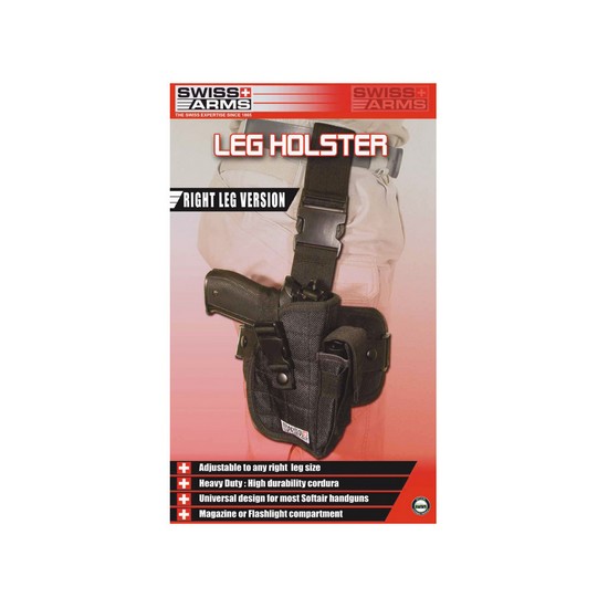 Holster De Cuisse Droitier Universel Semi-Rigide Swiss Arms - Noir