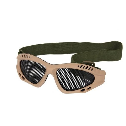 Lunettes tactiques Airsoft grillage Tan