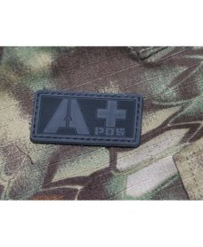 Patch militaire Airsoft Groupe Sanguin A+ noir