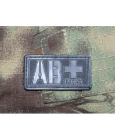 Patch militaire Airsoft Groupe Sanguin AB+ noir