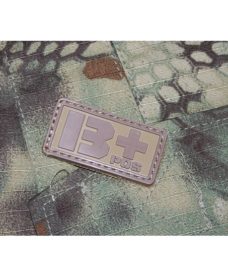 Patch militaire Airsoft Groupe Sanguin B+ marron tan