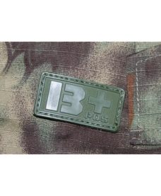 Patch militaire Airsoft Groupe Sanguin B+ olive