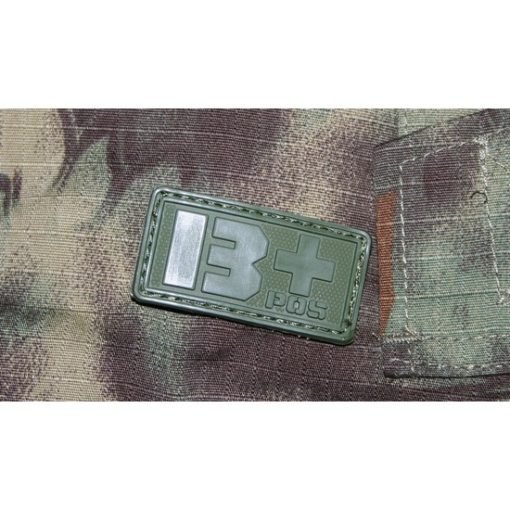 Patch militaire Airsoft Groupe Sanguin B+ olive