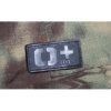 Patch militaire Airsoft Groupe Sanguin O+ noir