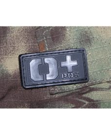 Patch militaire Airsoft Groupe Sanguin O+ noir