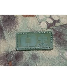 Patch militaire Airsoft Groupe Sanguin O+ olive