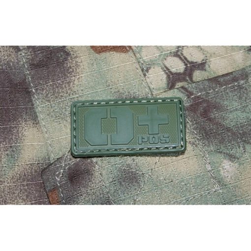 Patch militaire Airsoft Groupe Sanguin O+ olive