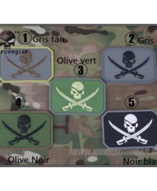 Patch militaire Airsoft Pirate gris noir