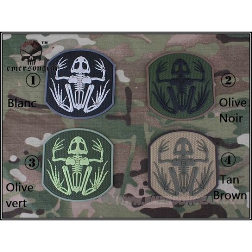 Patch militaire Airsoft Seal Skull Frog noir blanc