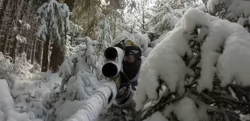 video sniper airsoft neige