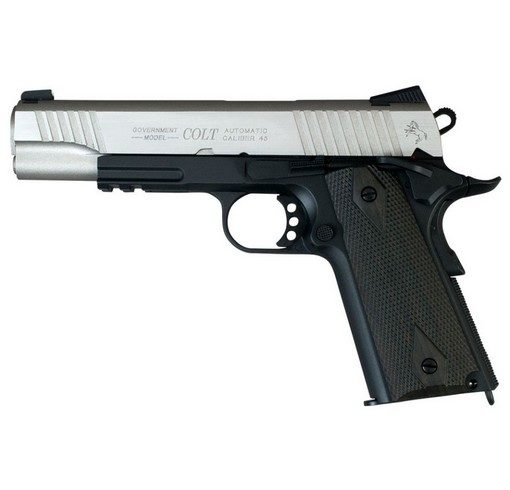 Colt 1911 rail gun bicolore noir culasse métal Blowback CO2 KWC