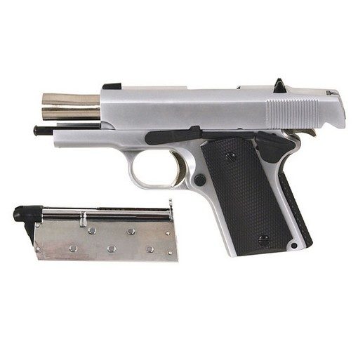 Pistolet Army 1911 Detonics Compact R45 Full metal Argenté GBB