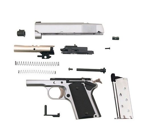 Pistolet Army 1911 Detonics Compact R45 Full metal Argenté GBB