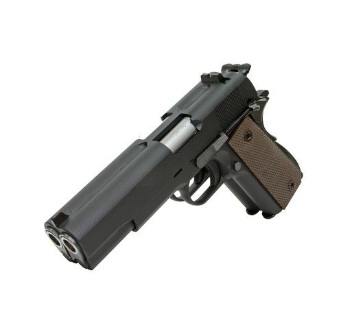 Pistolet Dueller 1911 double canon noir GBB WE