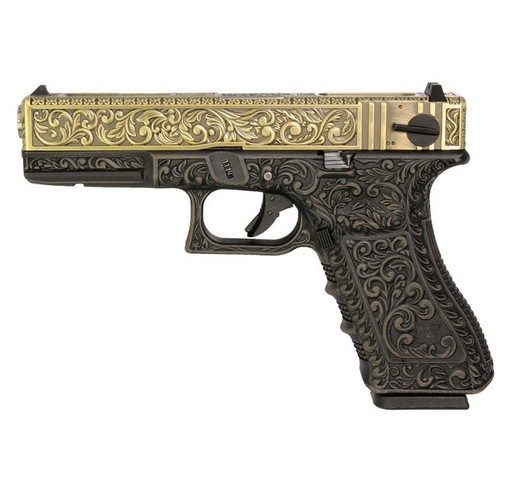 Pistolet G18C Classic floral pattern bronze GBB WE