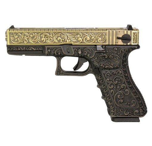 Pistolet G18C Classic floral pattern bronze GBB WE