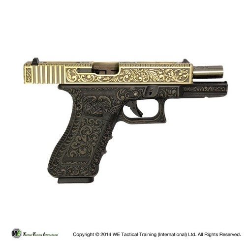 Pistolet G18C Classic floral pattern bronze GBB WE