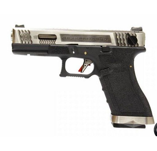 Pistolet G18C Gforce T7 argenté noir GBB WE