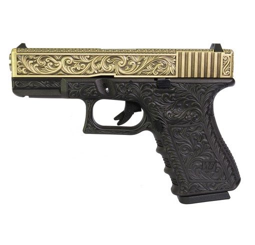 Pistolet G19 Classic floral pattern bronze GBB WE