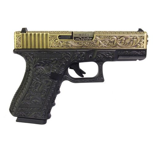 Pistolet G19 Classic floral pattern bronze GBB WE