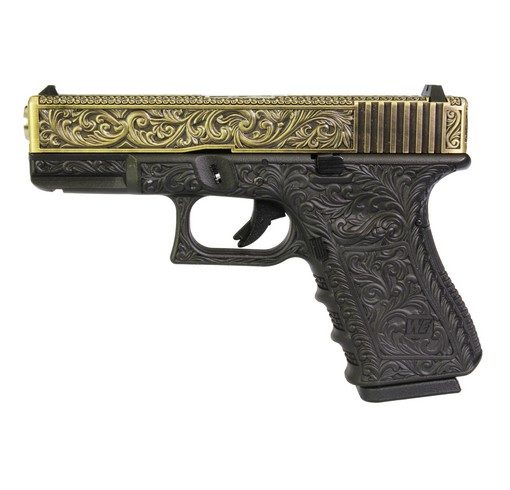 Pistolet G19 Classic floral pattern ivoire GBB WE