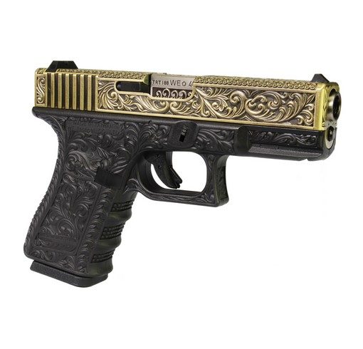 Pistolet G19 Classic floral pattern ivoire GBB WE