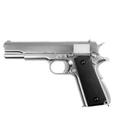 Pistolet M1911 chrome matte crosse noir GGB WE