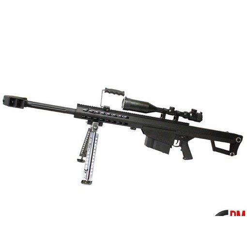 Sniper M82A1 AEG metal Noir avec bipied et lunette