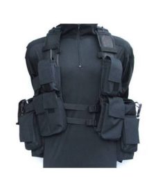 Veste tactique Airsoft noire 12 Poches