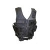 Veste tactique Airsoft Noire 8 poches holster + ceinturon