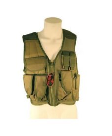 Veste tactique Airsoft Olive 8 poches holster + ceinturon