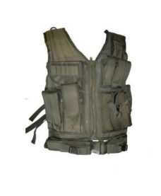 Veste tactique Airsoft Olive 8 poches holster + ceinturon