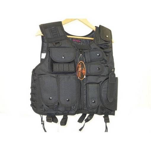 Veste tactique Airsoft SWAT Noire avec Holster