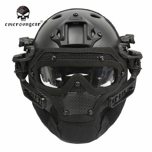 Casque airsoft Emerson G4 PJ intégral+grille Noir