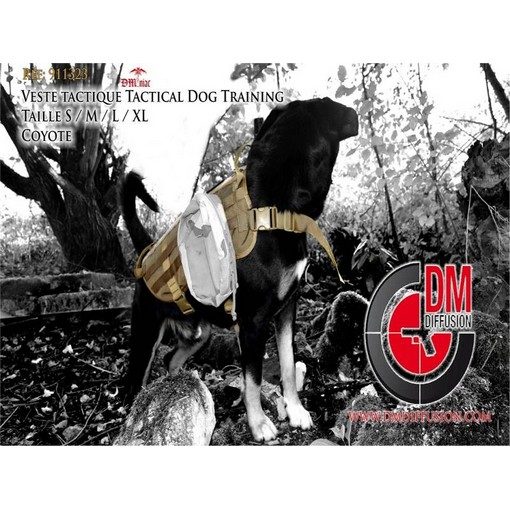 DMoniac Veste tactique tactical Dog Training Taille XL Coyote