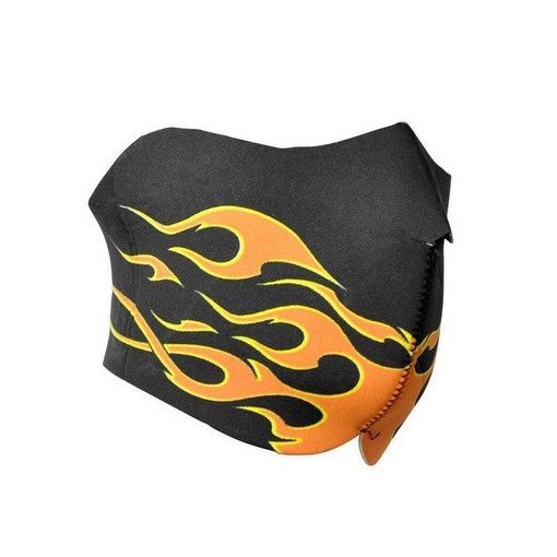 Masque néopréne demi Flammes noir/orange