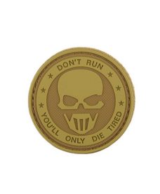 Patch Airsoft Don't Run PVC Velcro Patch 3 TAN Emerson