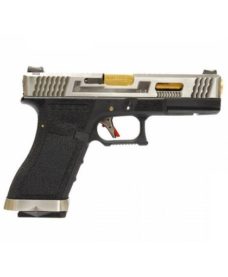 Pistolet WE S17 G-Force T3 Silver/Or/Noir GBB