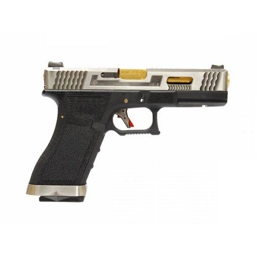 Pistolet WE S17 G-Force T3 Silver/Or/Noir GBB